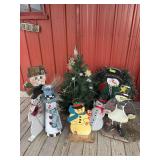 Snowman gang and small tree
