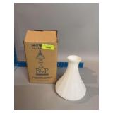 Milk glass angle lamp shade w vertical rib pattern