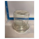 Clear glass chicken waterer