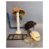 Hats, hat stands, picture, etc