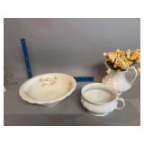 Johnson Bros Royal Ironstone pitcher and chamber pot and unmarked, mismatched basin