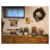Christmas items includes frames, garland, candles, etc