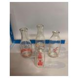 Milk bottles, some local