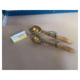 Two old Gilcrest ice cream scoops-2” and 3” scoops