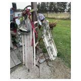 2 decorated runner sleds