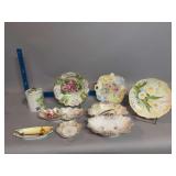 Multiple pieces hand painted china