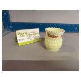 Uranium glass Waukon, Iowa toothpick holder