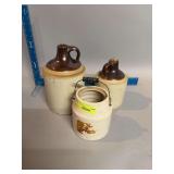 Gallon and half gallon brown top jugs and sealing jar