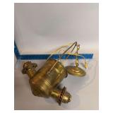 Brass font double head angle lamp, no shades