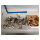 Box of vintage kitchen utensils