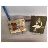 Two chain frames- floral design and HW Putz Waucoma, Iowa 8x10