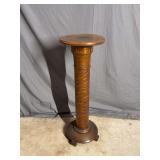 Quarter sawn oak turned fern stand, top doesn’t match