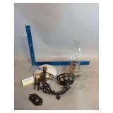 Cast iron wall bracket w lamp and reflector