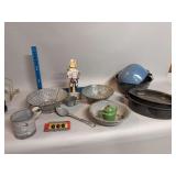 Box full of granite ware and Royal Granite Steel Ware paper advertising