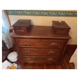 18D x 38L x 36H three drawer dresser w hanky drawers and fruit & nut pulls