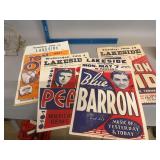 Paper dance hall posters from Lakeside Ballroom, Guttenberg Iowa