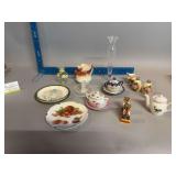 Various pieces fancy glass and china