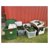 4 totes of artificial garland