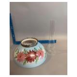 Hand painted lamp shade and a chimney