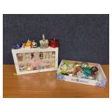 Glass ornaments including wedding set