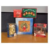 Fiber optic angel, wreath, harmony bell trio and caroling Christmas bells