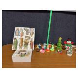 Homemade Christmas decor and Homco Nativity set