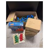 C9 lights on string, NIB on string and replacement bulbs