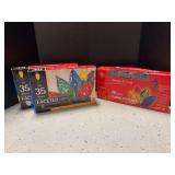 (2) C6 35 multi faceted light me and (1) 75 light classic style light set