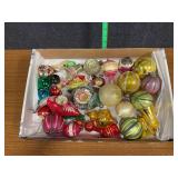 Various vintage glass Christmas bulbs