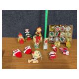 Vintage Christmas ornaments including diorama and others