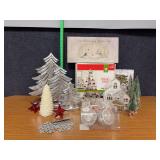 Silver and red Christmas decor