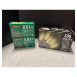 (2) 100 light indoor/outdoor light sets, 600 value pack clear lights