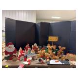 Many pieces handmade and painted wooden Christmas decor