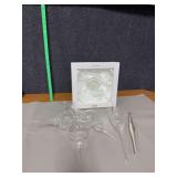 Clear glass ornaments and Oleg Cassini 10” diamond bowl