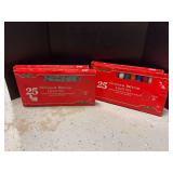 (4) boxes 25 outdoor indoor light sets, clear and multi colored