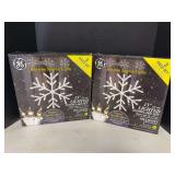 Two boxes 3pc set 13” lighted snowflake sets