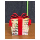 Winnie the Pooh present, lid lifts to reveal Pooh and friends ice skating