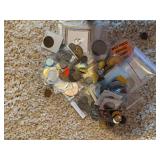 Box of Foreign and Domestic coins, unsorted