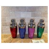 Four mini cocktail shakers