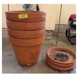 (4) 14" round terra cotta planters