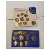 German coin sets Marks and Euros