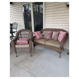 54" wicker loveseat and chair set