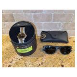 Citizen watch and Ray-Ban sunglasses