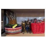 Variety of plastic dishes, flatware etc...