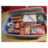 Large tote of board games, card games etc...