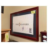 The Players golf flag autographed by Ricky Fowler