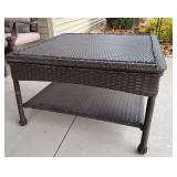 33" plastic wicker coffee table