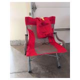 Pair of Rocky folding bag chairs, red & blue