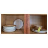 Crate and Barrel 8 pie plates, bowl and 2 dinner plates