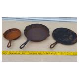 Cast Iron Pans, unknown mfg, no brand markings